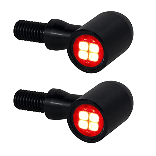 LED Tun Signals Universal Mini Motorcycle Blinkers Brake Tail Lights Compatible with Harley Honda Kawasaki Suzuki Triumph Yamaha - color: Rear Red