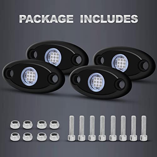 4Pods Rock Lights Blue Neon Underglow led Lamp for Car Trucks ATV UTV SUV Boat Underbody Glow Trail Rig Motorcycle Lights - color: Blue