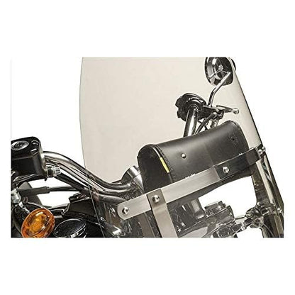 The Nekid Cow Motorcycle Windshield Bag with Braiding and Strong Closure - Classic Black Premium PVC Synthetic Leather - 10" Reinforced (Twist Lock)