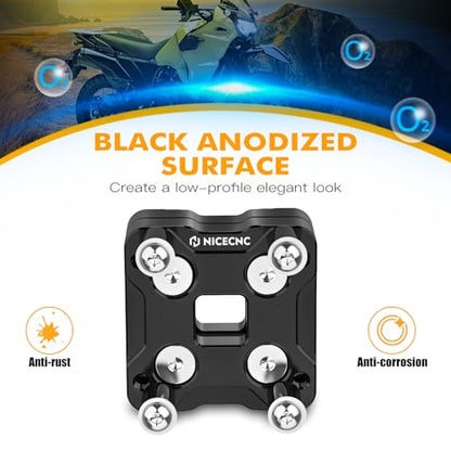 NICECNC 14MM GPS Adjustment Bracket GPS Fixed Rod Clamp Compatible with Kawasaki KLR650 2022 2023, 6061 Billet Aluminum, CNC-machined, with Necessary Stainless Steel Hardware, Black