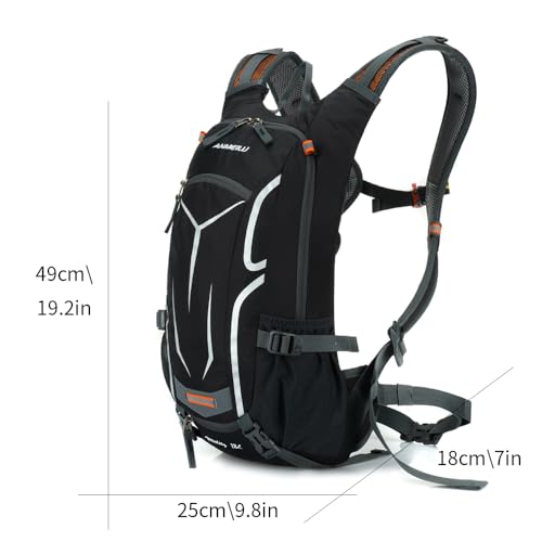 Outdoor Cycling Backpack, 18L, Black - color: grey, size: Backpack and Water Bag
