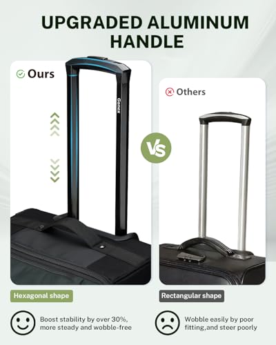 Gonex Rolling Duffle Bag with Wheels, Water-repellent 90L Nylon Large Wheeled Travel Duffel Luggage with TSA Lock & Telescopic Handle 30 inch, Dark Green - color: Dark Green, size: 30 inch