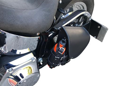 Diablo Black Swing Arm Bag Biker Bag Hardtail Frame compatible with Harley Davidson Fatboy Left Breakout Fat Bob Side HD Special Edition Side Bag