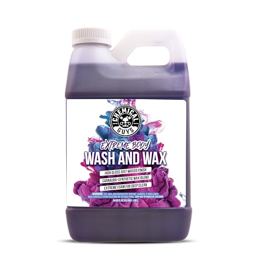 Chemical Guys Extreme Bodywash & Wax Foaming Car Wash Soap - Soap for Foam Cannons, Foam Guns, or Bucket Washes for Cars, Trucks, Motorcycles, RVs, and More, Grape Scent - 64 oz (Half Gallon) - size: 64 Ounce (Pack of 1)