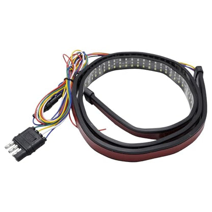 Saihisday 48" Truck Tailgate Strip Light Bar, Triple Row LED Truck Tail Light Strip, Universal Fit for Most Truck Tailgates-Red Brake/White Reverse/Yellow Turn Signals, Sequential & Strobe Effects - size: 48Inch