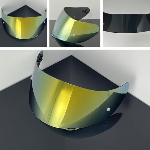 902 Helmet Visor Replacement,Motorcycle Helmet Face Shield for ILM 902,902L,902BT (Gold-Day Use Only) - color: Gold-day Use Only