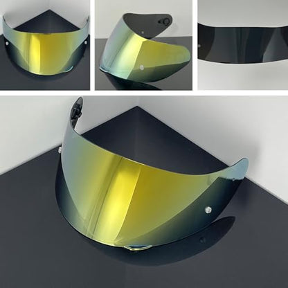 902 Helmet Visor Replacement,Motorcycle Helmet Face Shield for ILM 902,902L,902BT (Gold-Day Use Only) - color: Gold-day Use Only