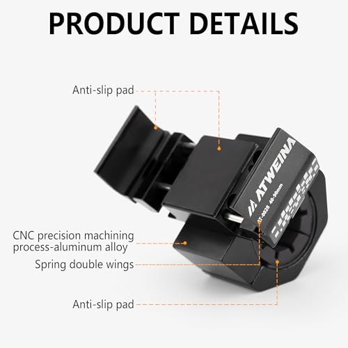 Bike Handlebar Mounts for 4.5-7.1 Phones (Black) | 360 Degrees Rotate Aluminum Alloy Frame Half-Enclosure Design - color: Black