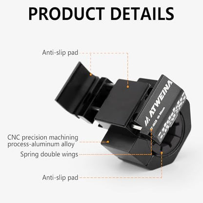 Bike Handlebar Mounts for 4.5-7.1 Phones (Black) | 360 Degrees Rotate Aluminum Alloy Frame Half-Enclosure Design - color: Black