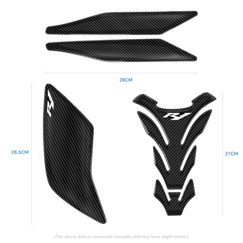 YZF-R1 Motorcycle Tank Pad Gas Tank Protector Compatible with Yamaha YZF-R1 R1 R1M 2015-2021 3D Anti Slip Tank Pad Stickers Gas Oil Fuel Tank Pad Protectors - size: For YZF R1