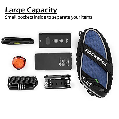 ROCKBROS Bike Saddle Bag Bicycle Seat Bag 3D Shell Saddle Bag Under Seat Cycling Seat Pack for Mountain Road Bike Bicycle Blue - color: Blue
