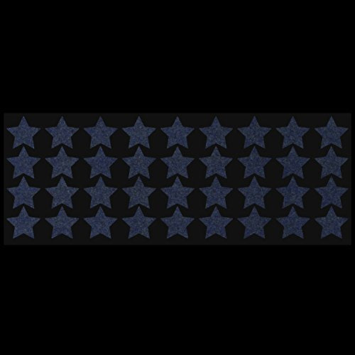 LiteMark Reflective Black 1 Inch Stars Sticker Decals for Helmets, Bicycles, Strollers, Wheelchairs and More - Pack of 36 - color: Black