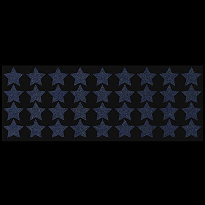 LiteMark Reflective Black 1 Inch Stars Sticker Decals for Helmets, Bicycles, Strollers, Wheelchairs and More - Pack of 36 - color: Black