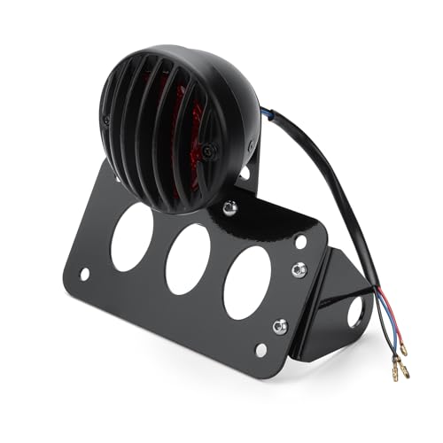 1" Motorcycle LED Tail Brake Light with Bracket, Motorcycle Brake Light Side Mount License Plate Bracket Rear Light Compatible with Harley Davidson Sporster Bobber Chopper Fit Yamaha Fit Honda
