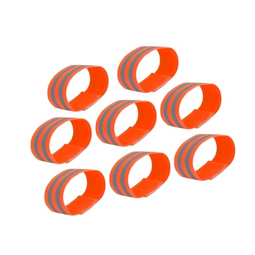 8pcs Reflective Bands for Arm Reflective Armbands High Visibility Night Cycling Riding Reflector Tape Straps Bracelet Orange Replacement Car Parts