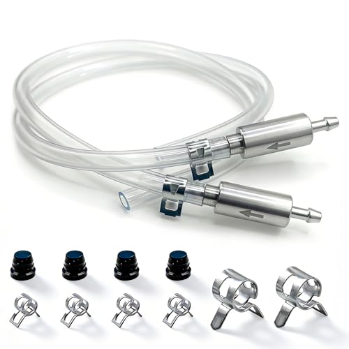 2 Sets Brake Bleeder Hose Kit with One-Way Valve&Metal Clamp | Air-Free Hydraulic Bleeding Tool for Car, Motorcycle&Clutch