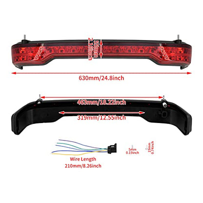 King Tour Trunk LED Light Tail Light Running Brake Turn Signal Lamp Kit Fit for Harley Touring Road King Road Street Electra Glide Tri Glide Ultra Limited 2014-2023 Red - color: Red