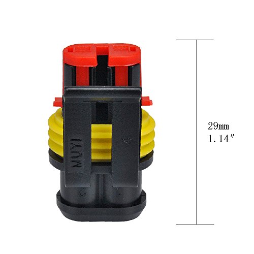 MUYI 10 Kit 2 Pin Way Waterproof Electrical Connector 1.5mm Series Terminals Water Resistend - style: 2pin connector(10 sets)