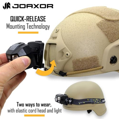 Tactical Helmet Light Flashlight,800 Lumen Ultra-Light Bright LED Rechargeable Helmet Light with White Red Light Waterproof Motion Sensor Head Lamp,5 Mode for Outdoor Camping Running Hiking