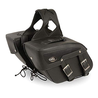 Milwaukee Leather PVC 2-Strap Throw-Over Easy Zip off and off Motorcycle Saddlebags - Medium - color: SH65801ZB-BLACK, size: Medium