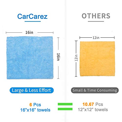 CARCAREZ Microfiber Towels for Cars, Car Drying Wash Detailing Towel with Plush Edgeless Microfiber Cloth (Multi) - color: Multicolor