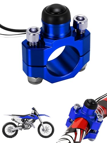 JFG RACING CNC Dirt Bike Engine Stop Start Kill Switch Button CNC with Mounting Backplate Universal for YZ YZF WR TW TTR 125 150 200 250 350 450 660 - Blue - color: Blue, size: Medium