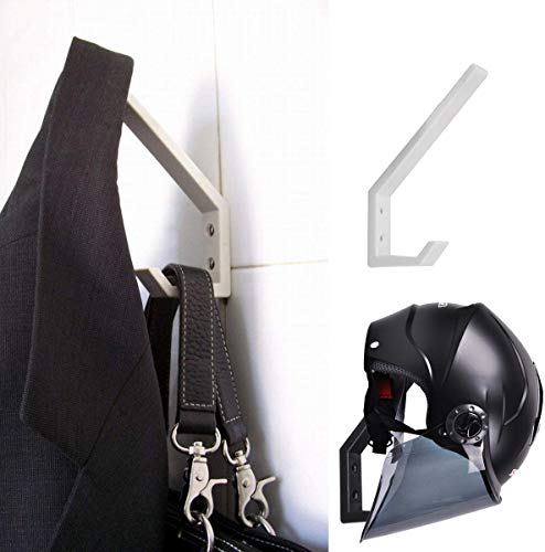 4PCS Helmet Holders Plastic Hanging Hooks Wall Mounted Hangers Hat Glove Bag Shoe Clothes Rack (Black-4PC) - color: Black-4PC