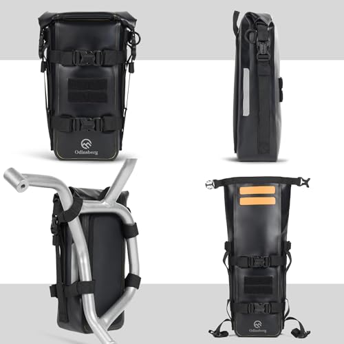 Odinsberg 3.5L Waterproof Motorcycle Tail Bag - Motorcycle Crash Bar Bags Dry Bag Dirt Bike Gear Bag On Fender Sissy Bar Rear Rack Seat Saddle Possibles Pouch Storage Soft Luggage - size: 3.5L