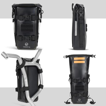 Odinsberg 3.5L Waterproof Motorcycle Tail Bag - Motorcycle Crash Bar Bags Dry Bag Dirt Bike Gear Bag On Fender Sissy Bar Rear Rack Seat Saddle Possibles Pouch Storage Soft Luggage - size: 3.5L