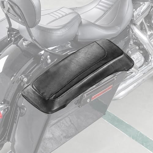 Dasen Saddlebag Speaker Lid Bra Protective Covers PU Leather Compatible with Harley Touring Road King Electra Road Street Glide 1993-2013