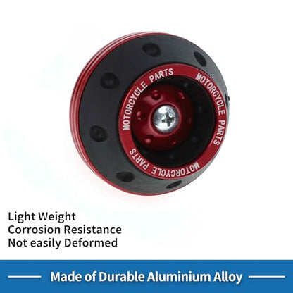 Motorcycle Front Fork Frame Slider Falling Protection Wheel Crash Protector Scooter Moped Aluminum Alloy Red 2 Pcs - color: Red