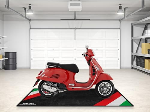 Parking Mat for Italian Scooter Motorcycle Models Display and Pit Mat, Washable Non-Slip Garage and Showroom Floor Carpet (Size 1: 86.6 x 39.4/220 x 100 cm) - size: 3'3" x 7'3" (Oblong)