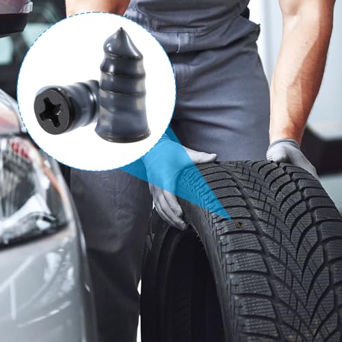 40 Pcs Tire Repair Rubber Nail Kit, Screws in Tire Plugs, Spiral Puncture Vaccum Tires Kits, Self Service Screw Plug Fast Tool for Auto, Motorcycle, Bike (Black, Small) - color: 40 Pcs, Small