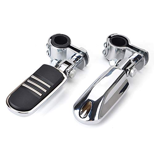 Motorcycle Highway Pegs, Crash Bar Foot Pegs for Harley Touring Electra Street Glide Road King Sportster, Kawasaki, 1"(25mm), 1 1/4"(32mm), 1 1/3"(34mm) Engine Guard Footrest, 1 Pair - color: Streamliner Style - Chrome