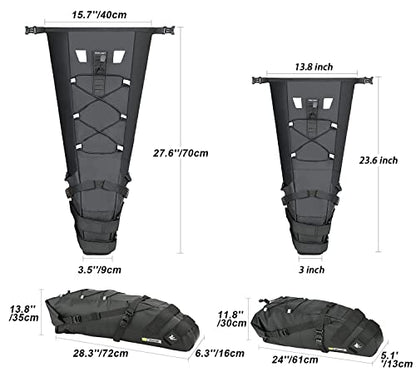 Rhinowalk Waterproof Bike Saddle Bag 10L - Under Seat Storage for Mountain Road Biking and Commuting Trips - size: 10L
