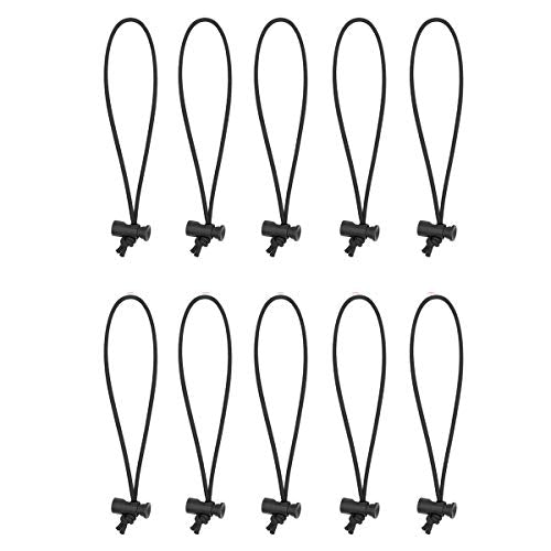 Foto&Tech Multipurpose Extra Thick Elastic Cable Tie and Organizer, Adjustable Cable Strap Toggle Tie, Reusable Tangle Tamer, Cable Management for Cord and Cable (10x 25CM, Black) - color: Black, size: 10x 25CM