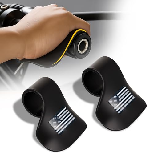 BBTO 2 Pcs Black Throttle Mounted Motorcycle Cruise Assist Wrist Hand Grips Handlebar, Motorcycle Throttle Mounted Assist Oil Control ABS, American Flag Decal, for Scooters, Electric Bike(Black) - color: Black