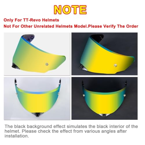 PSLER TT-Revo Visor - TT Revo Helmet Tinted Visor Face Shield Replacement for TT-Revo,Deep Gold - color: Deep Gold