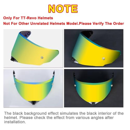 PSLER TT-Revo Visor - TT Revo Helmet Tinted Visor Face Shield Replacement for TT-Revo,Deep Gold - color: Deep Gold