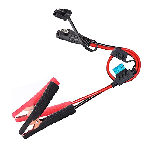 Battery Alligator Clips,10AWG Battery Charger Clamps.SAE Quick Release Adapter to Alligator Clips.Sae to Alligator Clips Extension Charging Cable for Cars Motorcycles. - size: 10AWG Battery Alligator Clips