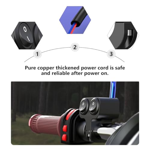 Motorcycle Handlebar Switch 22mm Waterproof Off Button Dual Toggle for Driving Lamp Control Compatible Motorbike Accessories and ATV Lights