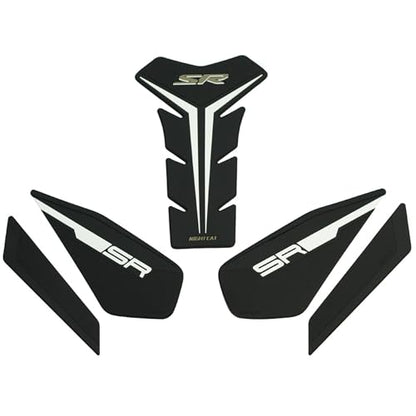 Motorcycle Tank Pad,Motorcycle Fuel Tank Protector,Gas Tank Decals Compatible With CFMOTO 450SR CF MOTO SR450 450 SR(Black White) - color: Black White