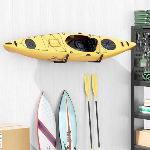 niffgaff Heavy Duty Garage Storage Hooks - 120 LB Capacity Wall Mounted Rack for Kayaks, Ladders, and Bikes - color: Black 6 pack