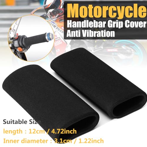 BESPORTBLE Motorcycle Grip Covers, 4Pcs Motorcycle Foam Grips Sponge Bike Handlebar Comfortable Covers Sponge Bicycle Motorbike Handlebar Replacement
