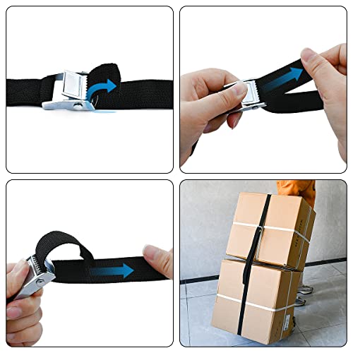 2PCS Lashing Straps with Buckles Adjustable, Up to 600lbs,Tie Down Straps for Motorcycle, Cargo, Trucks,Trailer,Luggage (1" x 9.8') - size: 1" x 9.8'