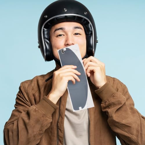 Luxshiny Universal Motorcycle Helmet Anti-Fog Film Rain Shield Visor Sticker Waterproof Sun Visor Protective Patch for Clear Visibility 10.7 X 3.46Inch