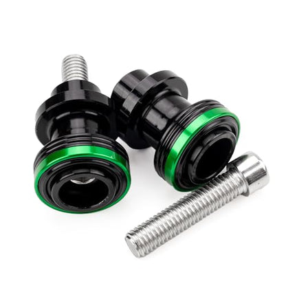 M8 Swingarm Spools Sliders, CNC Billet Aluminum Universal Paddock Rear Stand Screws Bobbins, Fits for CBR600RR CBR1000RR, GSXR600/750/1000, ZX6R ZX10R Z650 Z900, SV650,S1000RR– 2 PCS (Green) - color: Green