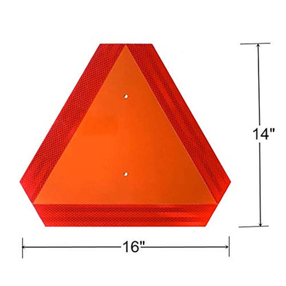 Slow Moving Vehicle Sign, Farm Triangle Safety Sign, Aluminum 14"x16" Engineering Grade Reflective for Golf Cart - style: 1-Pack Aluminum