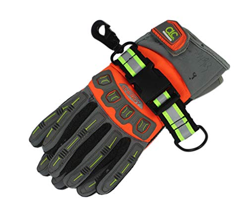 MELOTOUGH Firefighter Glove Strap | Glove Holder Clip with Glove Leash Swivel Snap Hook,Reflective for Quick Access - color: Reflective Lime for Quick Access