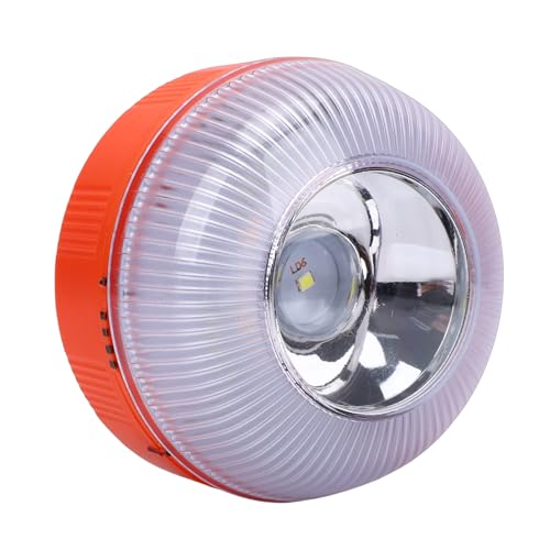 Motorbike Emergency Light, V16 Traffic Rechargeable Magnetic Base LED Yellow Warning Flash White Light, High Visibility for Car Breakdown Camping, Emergency Lights for